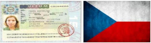 Czech Republic flag vs visa